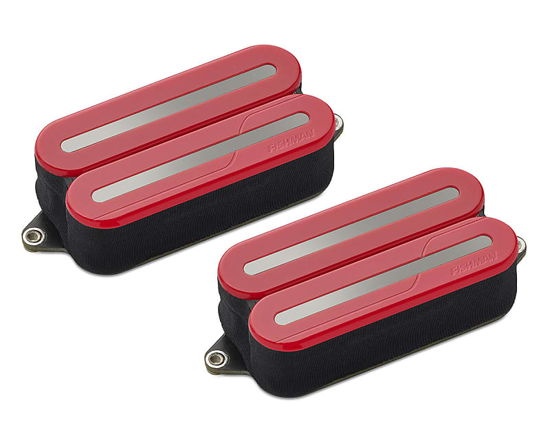 Fishman Fluence Open Core Modern Humbucker Set Red w/Black Nickel Blades -  Used | Reverb