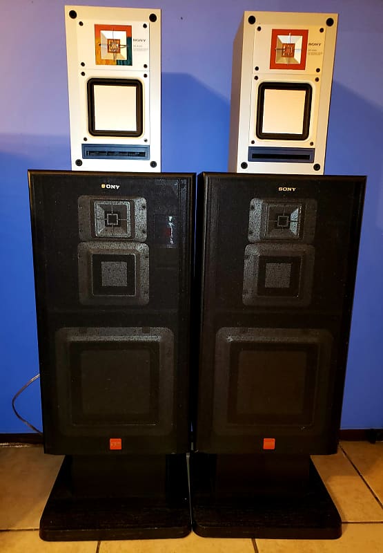 Rare Sony APM 790 200W Floor Speakers With Stands Reverb