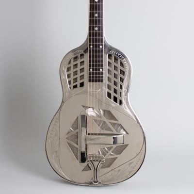 National  Style 3 Tricone Squareneck Resophonic Guitar (1931), ser. #2396, original black hard shell case. image 1