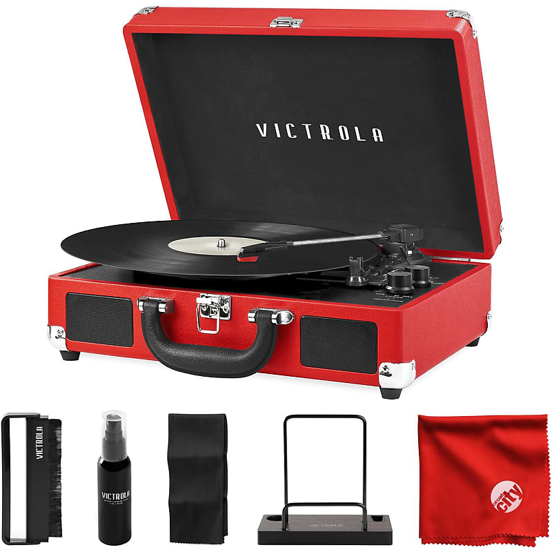 Victrola Journey 3-Speed Bluetooth Record Player Built-in Speakers Bundle with Victrola Cleaning Kit image 1