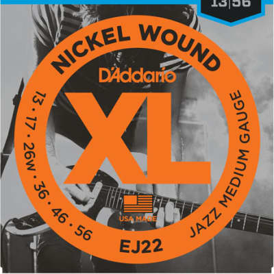 D'Addario EJ22 Nickel Wound Electric Guitar Strings, Jazz Medium, 13-56 image 1