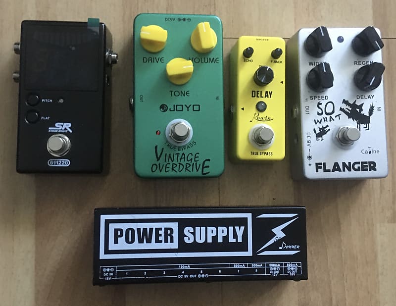 BUDGET PEDAL BUNDLE Overdrive, Delay, Flanger, Tuner, Power Reverb