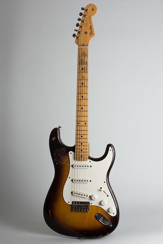 Fender  Stratocaster Non Tremolo Solid Body Electric Guitar (1956), ser. #10339, original tweed hard shell case. image 1