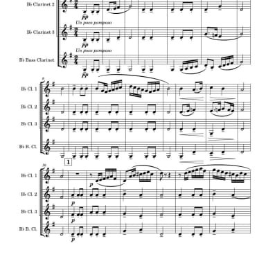 The Earle of Oxford's March - Clarinet Quartet Sheet Music | Reverb