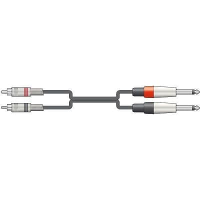 Chord Classic 3m/ 10'  2 x RCA male  to 2 x 6.3 Mono Jack Lead for sale