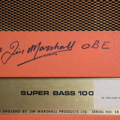 Marshall  JMP Model 1992 Super Bass 100 Tube Amplifier (1973), ser. #SB/A 2951E. image 15