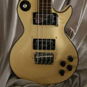 Hoyer  LP Bass  White- Grover tuners, 30" scale  cool player, sounds great ! Made in Germany RARE image 3