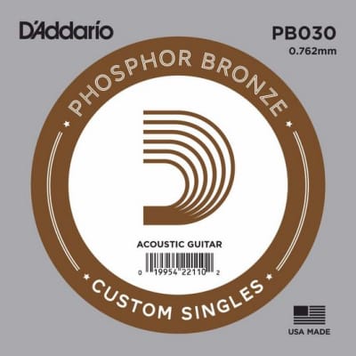 D'Addario PB035 Phosphor Bronze Wound Acoustic Guitar Single String, .035 image 1