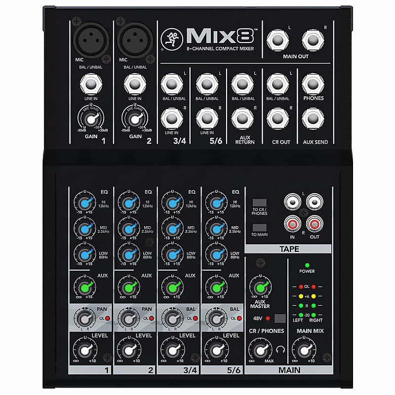 Mackie Mix8 8-Channel Compact Mixer with 2 MIC Pre Amps image 1