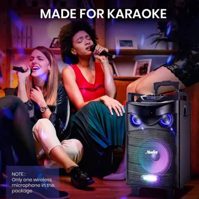 Moukey  Karaoke Machine, Outdoor Speaker, 10" Sub  Black
*Thanksgiving Sale* image 6