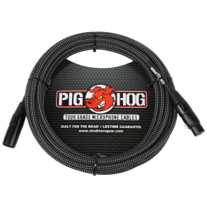 Pig Hog PHM10BKW Woven XLR Microphone Cable - 10'