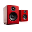 Audioengine A2 Plus 60W Powered Desktop Speakers, Built in 24Bit DAC and Analog Amplifier - Red