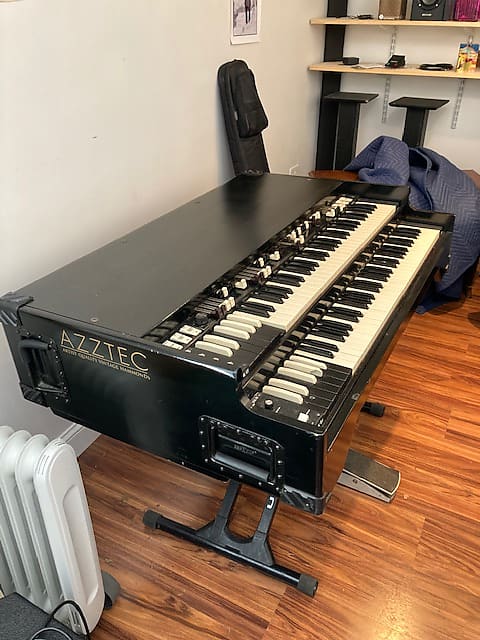 Hammond B3 Chop in Azztec Case with Custom Road Case and Stand and Pedal 2008 Black image 1