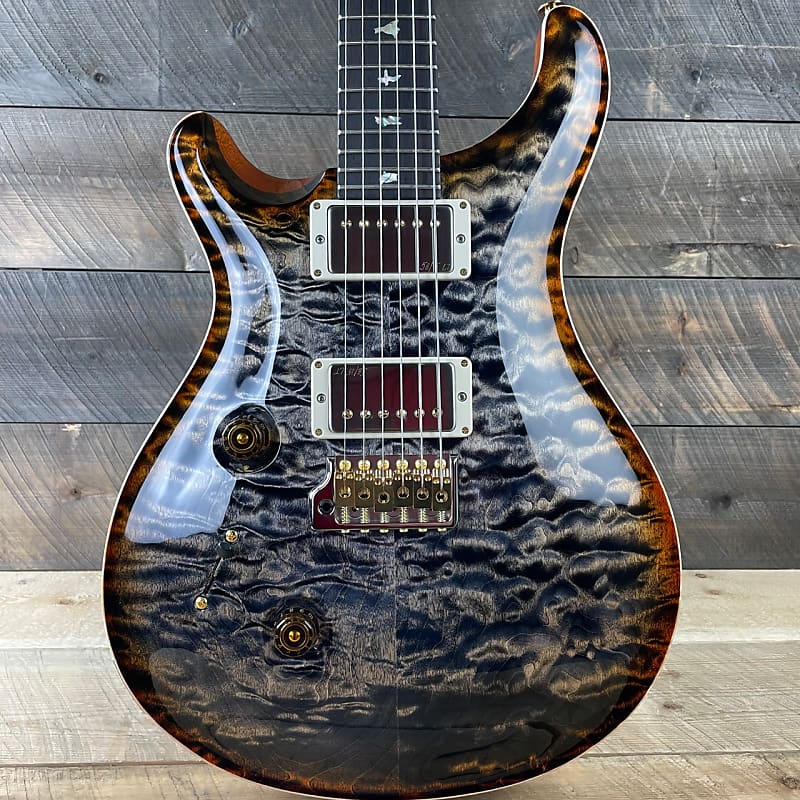 PRS Custom 24 Lefty Wood Library Quilted Maple 10 Top Torrefied Maple Neck Brazilian FB - Burnt Maple Leaf 356131 image 1