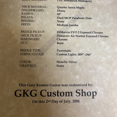 Gary Kramer  Tomcat 2006 Custom Shop  Silver image 10