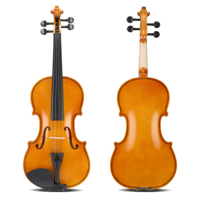 Full Size 4/4 Violin Set for Adults Beginners Students with Hard Case, Violin Bow, Shoulder Rest, Rosin, Extra Strings 2020s - Natural image 13
