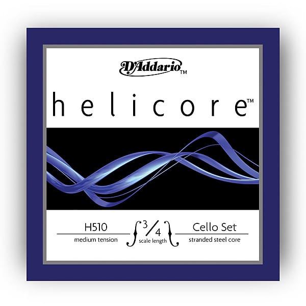 D'Addario H510 Helicore Cello 3/4 Scale Medium Tension Set image 1