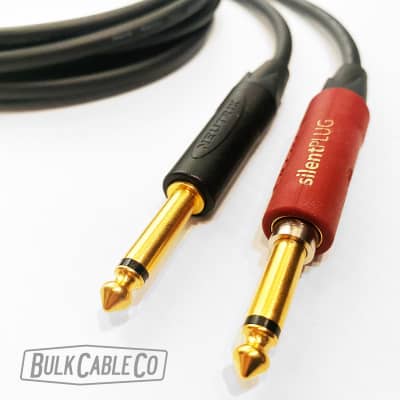 16 FT - Mogami 2524 "No Pop" Guitar Cable - Neutrik Silent Straight Connector To Neutrik Gold Straight Plug - NP2X-AU-SILENT To NP2X-B Ends