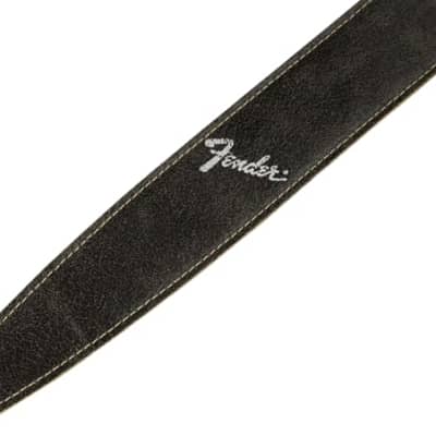 Fender® 2'' Distressed Leather Strap, Black image 3