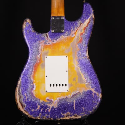 Fender Custom Shop 1962 Stratocaster Super Heavy Relic Dennis Galuszka Masterbuilt Brazilian Rosewood Purple Sparkle / 3 Color Sunburst 2024 (R135800) image 2