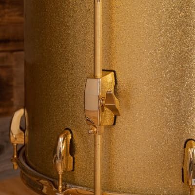 PEARL CLASSIC MAPLE 4 PIECE DRUM KIT CUSTOM MADE FOR STEVE WHITE, GOLD SPARKLE, GOLD FITTINGS image 23