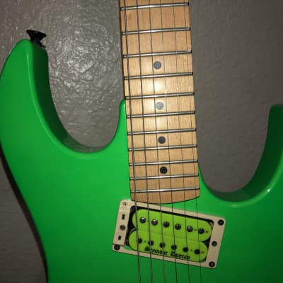 B.C. Rich Gunslinger neon green floyd rose guitar image 5