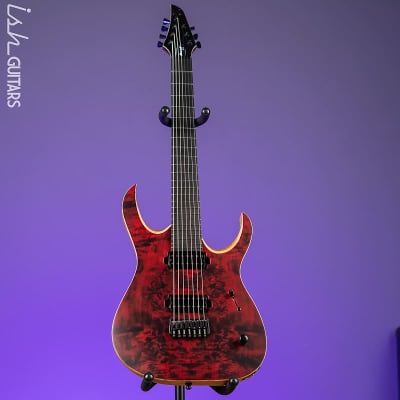 Mayones Duvell Elite 7-String Guitar Transparent Dirty Red Satin image 2