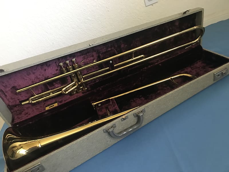 Elkhorn by Getzen Valve Trombone 1958 Gold / Lacquer Reverb