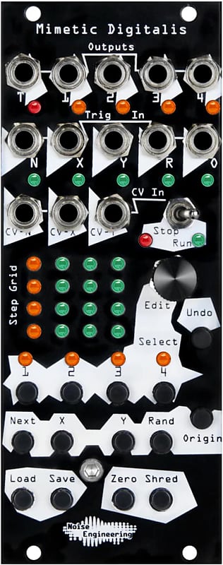 Noise Engineering Mimetic Digitalis 4-channel 16-step CV Step Sequencer Eurorack Module - Black image 1