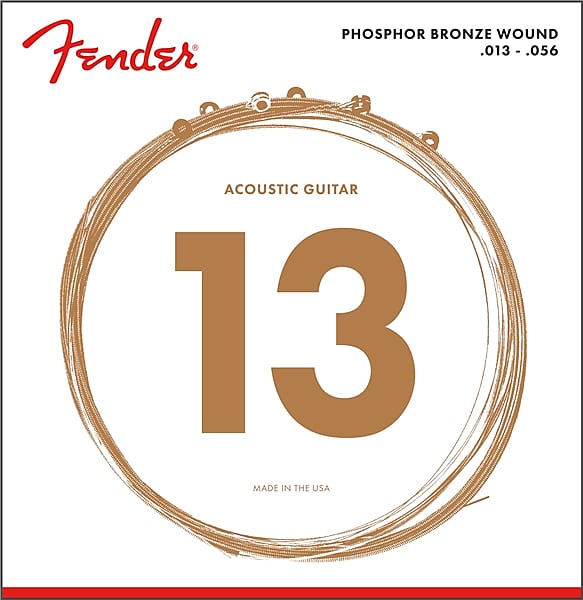 Fender Phosphor Bronze Acoustic Guitar Strings - Ball End 13-56 image 1