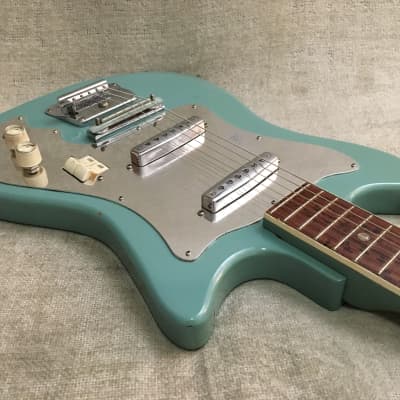 Kimberly 2 Pickup 1960's Seafoam Green Teisco Japan Matching Headstock & Neck Surf Guitar image 6