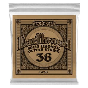 Ernie Ball P01436 .036 Earthwood 80/20 Bronze Acoustic Guitar String