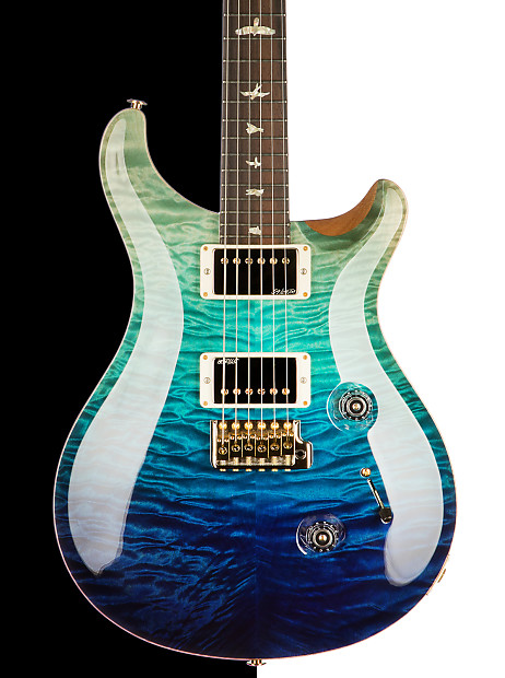 PRS Custom 24 MSL Limited Wood Library 10 Top, Blue Fade, Rosewood Neck