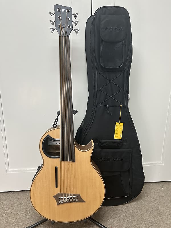 Warwick Alien 6 String Fretless Acoustic Electric Bass - Natural image 1