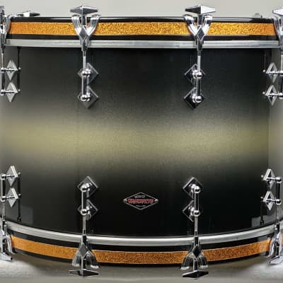 Craviotto 22/13/16/6.5x14" VIDEO Signed 2013 Solid Maple Shell Drum Set - Black/Gold Duco Sparkle Lacquer image 7