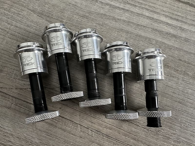 (5) Trick QR quick release cymbal toppers 8mm 2010s Chrome Reverb