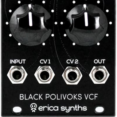 Erica Black Polivoks VCF V2 Eurorack Synth Module w/Knucklebones Splitter and Geartree Cloth image 2