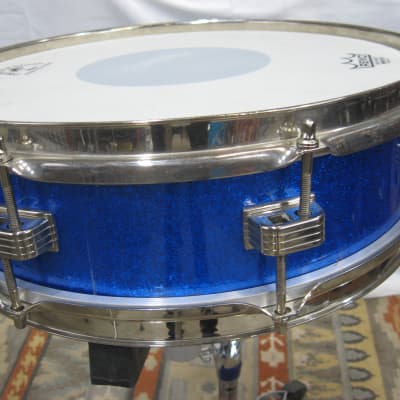 Ludwig 4x14 Down Beat Snare Drum (Lot12312-9293) 1964 - Blue Sparkle image 12