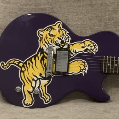 2004 Epiphone Collegiate Les Paul Junior LSU Louisiana State University Tiger Guitar Purple & Yellow Officially Licensed + Original Gig Bag image 1