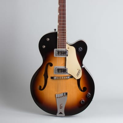 Gretsch  Model 6117 Double Anniversary Arch Top Hollow Body Electric Guitar (1962), ser. #50561, original two-tone grey hard shell case. image 1
