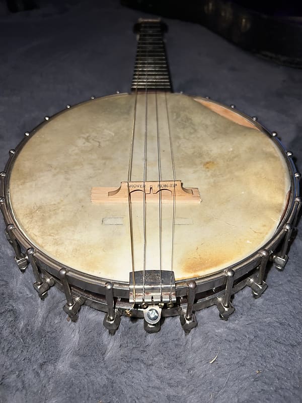 Langstyle Banjo uke :travel tenor banjo 1920’s - Walnut Laquer Nickel Parts image 1