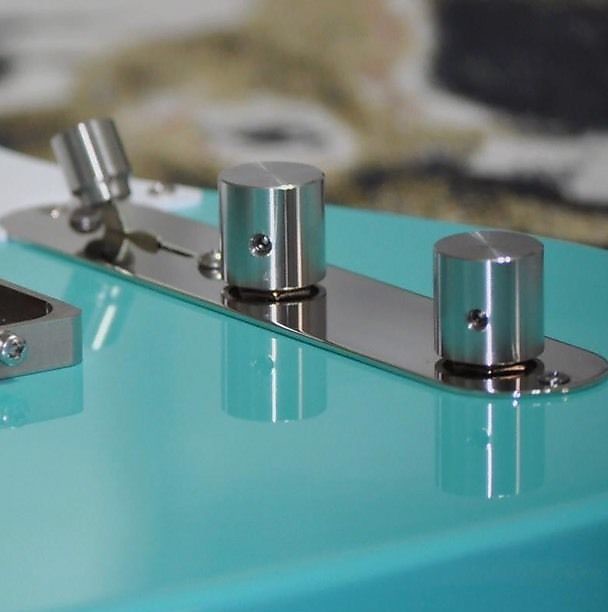 Armadillo Telecaster Knobs & Switch Tip, Smooth Stainless Reverb