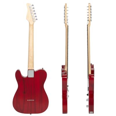 （Accept Offers）Glarry GTL Semi-Hollow Electric Guitar F Hole HS Pickups w/20W Amplifier Red image 8