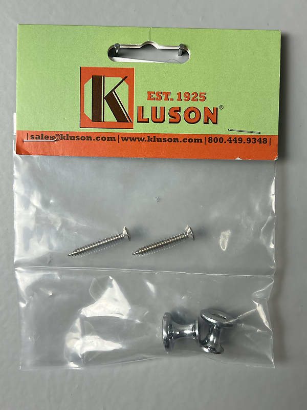 Kluson KCSBC - California Custom Jumbo Strap Buttons with Screws (Set of 2) 2010s - Chrome image 1