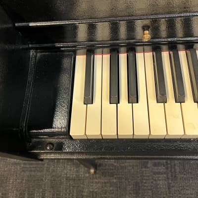(SOLD)Kimball 38" Painted Black Consolette Piano c1955 #564375 image 6
