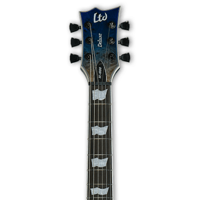ESP LTD Deluxe LEC1000BPBLUNFD 2020 Blue Natural Fade Burl Poplar image 4