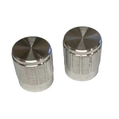 AK-AS (2) Silver Aluminum Rotary Amp Knob for 6mm Pot Shafts for sale