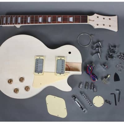 Unbranded Les Paul Electric Guitar DIY Kit Natural Unfinished image 1