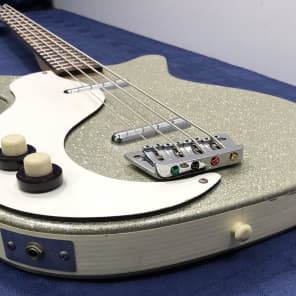 Danelectro DC 59 Reissue Bass Left Handed Lefty Silver Sparkle Electric Bass image 16
