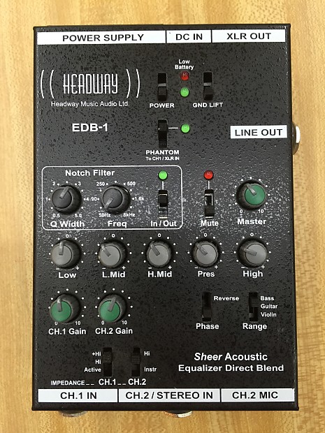 Headway EDB-1 アコースティックギター用エフェクター Headway EDB-1 Acoustic Instrument Preamp | Reverb